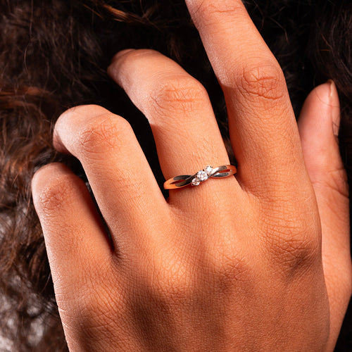 Bague en Or et Oxyde de Zirconium  - 2