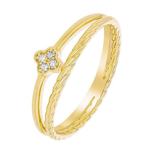 Bague en Plaqué Or et Oxyde de Zirconium  - 1