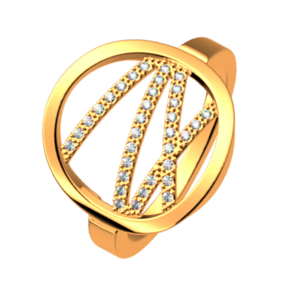 Bague Les Georgettes 16 mm en Laiton et Oxyde de Zirconium  - 1