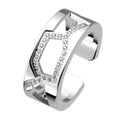Bague Les Georgettes en Laiton Argenté et Oxydes de Zirconium Blancs 8 mm - 1