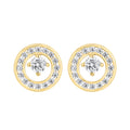 Boucles d'Oreilles Boutons en Or et Oxyde de Zirconium - 1