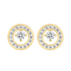 Boucles d'Oreilles Boutons en Or et Oxyde de Zirconium - 1