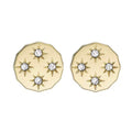 Boucles d'Oreilles Boutons Fossil Collection Scalloped Edge en Acier et Verre - 1