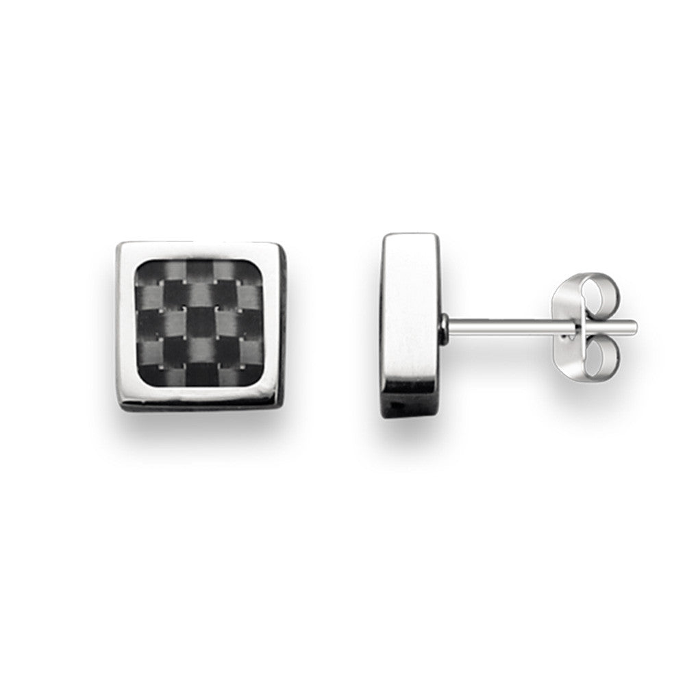 Boucles d'Oreilles Boutons Rochet Collection Mercury en Acier - 1