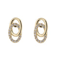 Boucles d'Oreilles Boutons Sully en Plaqué Or et Oxyde de Zirconium - 1