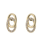 Boucles d'Oreilles Boutons Sully en Plaqué Or et Oxyde de Zirconium - 1