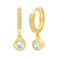 Boucles d'Oreilles Créoles en Plaqué Or et Oxyde de Zirconium - 1