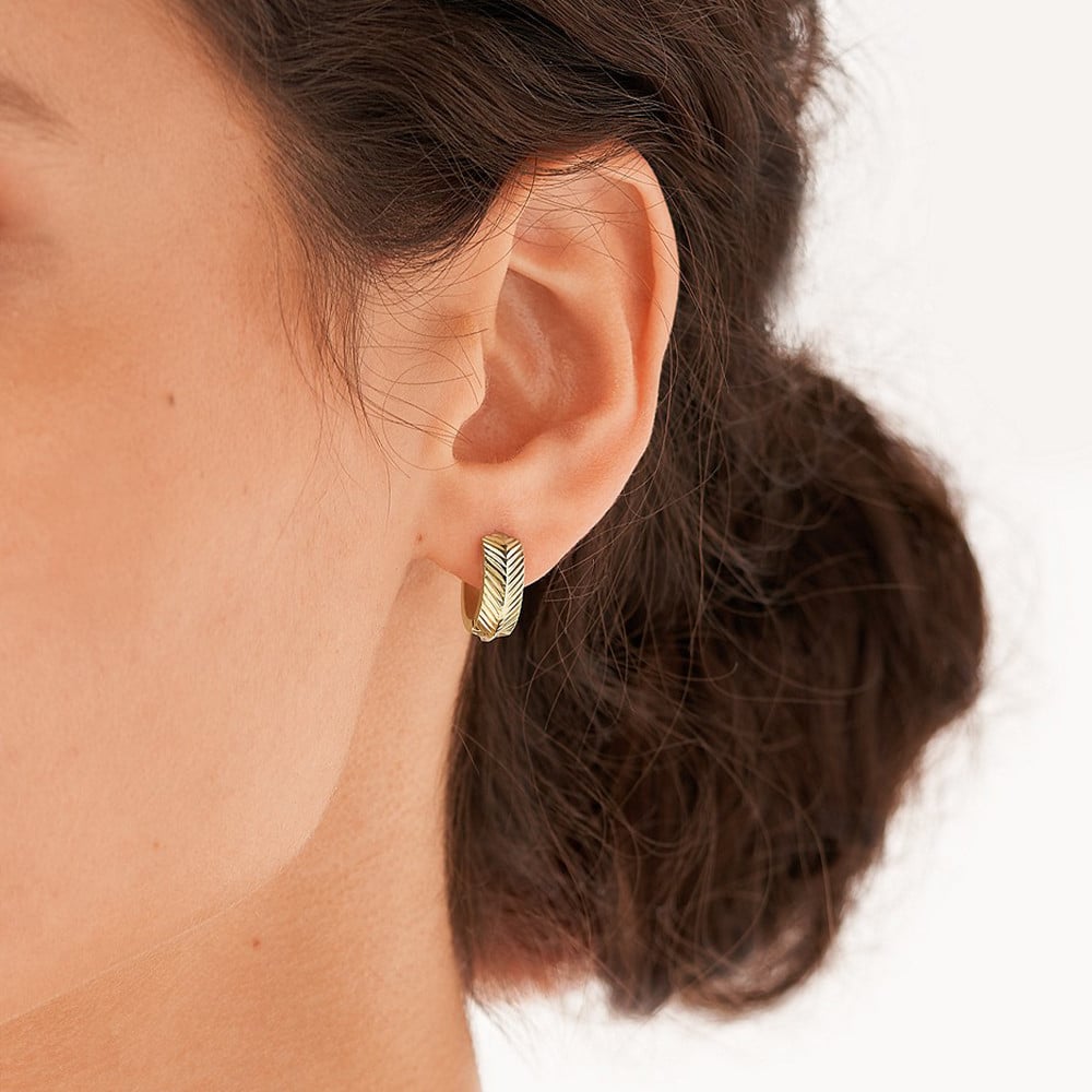 Boucles d'Oreilles Créoles Fossil Collection Harlow en Acier - 2