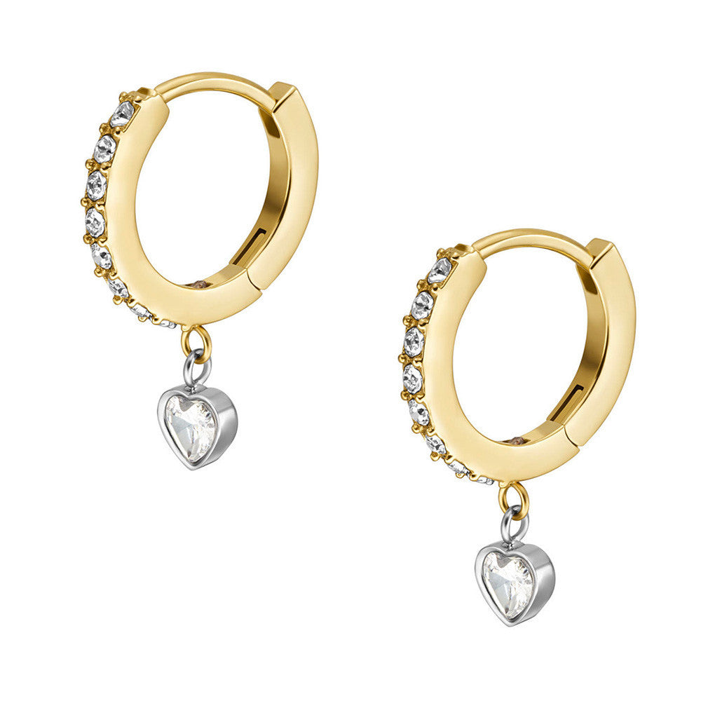 Boucles d'Oreilles Créoles Fossil Collection Tokens of Affection en Acier et Oxyde de Zirconium - 2