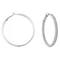 Boucles d'Oreilles Créoles Guess Collection All Around en Acier et Cristal  - 1