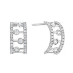 Boucles d'Oreilles Demi-Créoles en Or et Oxyde de Zirconium - 1