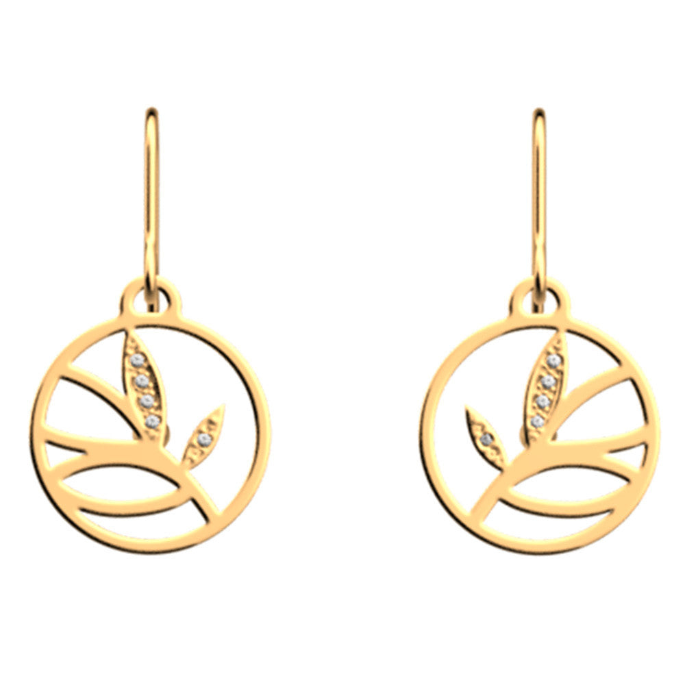 Boucles d'Oreilles Dormeuses Les Georgettes 16 mm en Métal et Oxyde de Zirconium  - 1