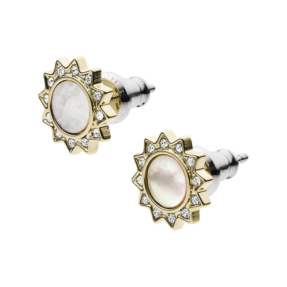 Boucles d'Oreilles en acier et nacre, oxyde de zirconium - 2