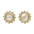 Boucles d'Oreilles en acier et nacre, oxyde de zirconium - 1