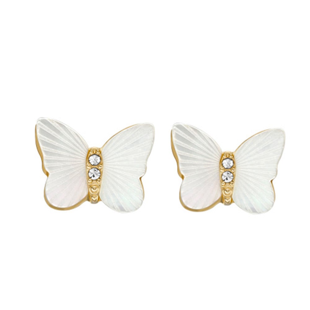 Boucles d'Oreilles Fossil Collection Jewelry en Acier, Nacre et Oxyde de Zirconium - 1