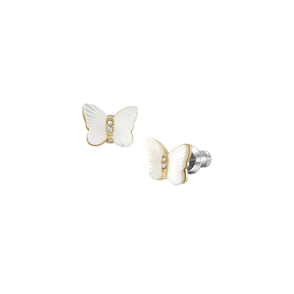 Boucles d'Oreilles Fossil Collection Jewelry en Acier, Nacre et Oxyde de Zirconium - 2
