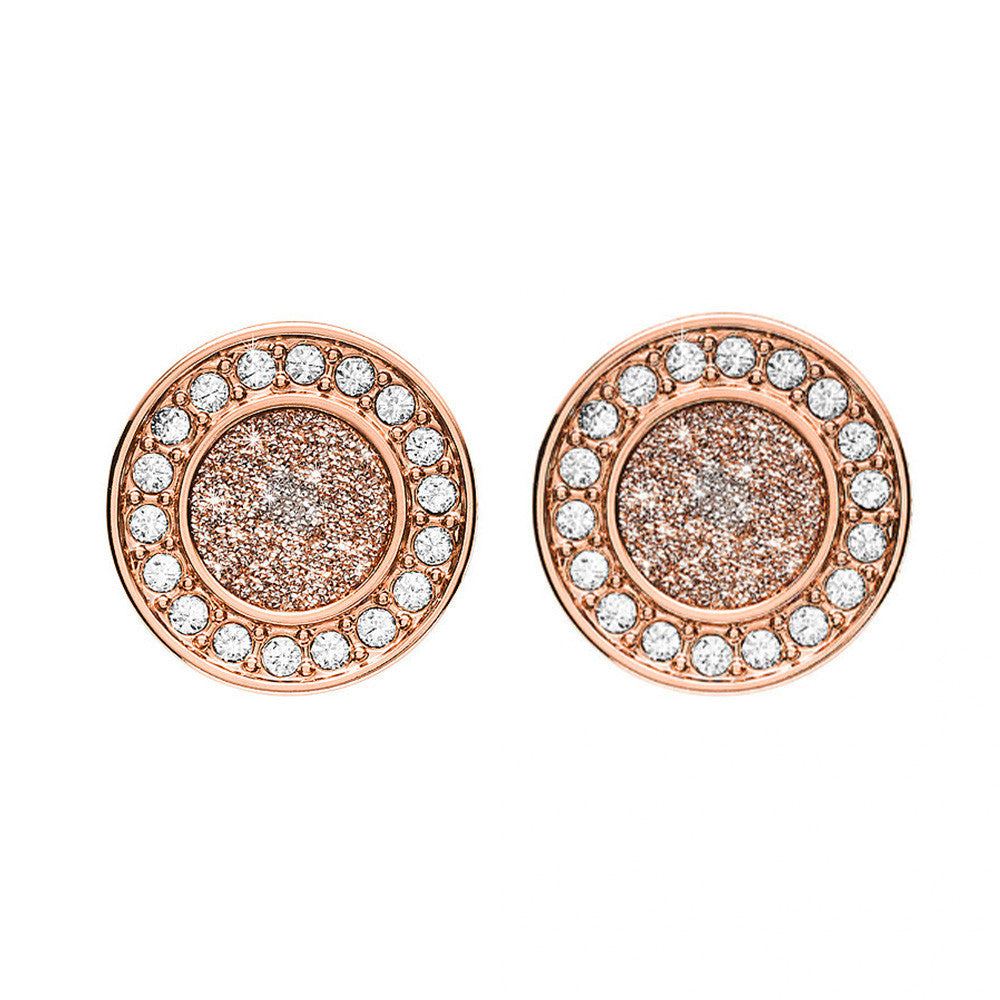 Boucles d'oreilles Fossil  en Acier Doré Rose - 1