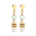 Boucles d'Oreilles Pendantes Coeur de Lion Collection Geocube en Acier, Verre et Strass - 1