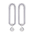 Boucles d'Oreilles Pendantes en Argent et Oxyde de Zirconium - 1