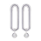 Boucles d'Oreilles Pendantes en Argent et Oxyde de Zirconium - 1
