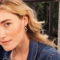 Boucles d'Oreilles Pendantes en Argent et Oxyde de Zirconium - 2