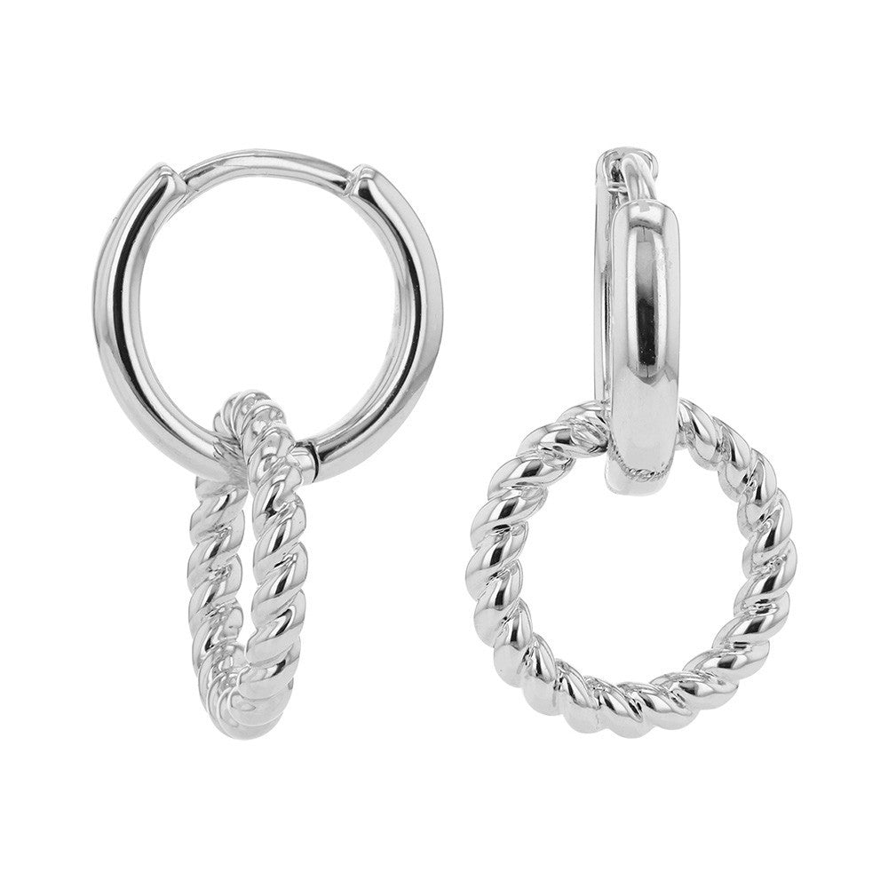Boucles d'Oreilles Pendantes en Argent - 1