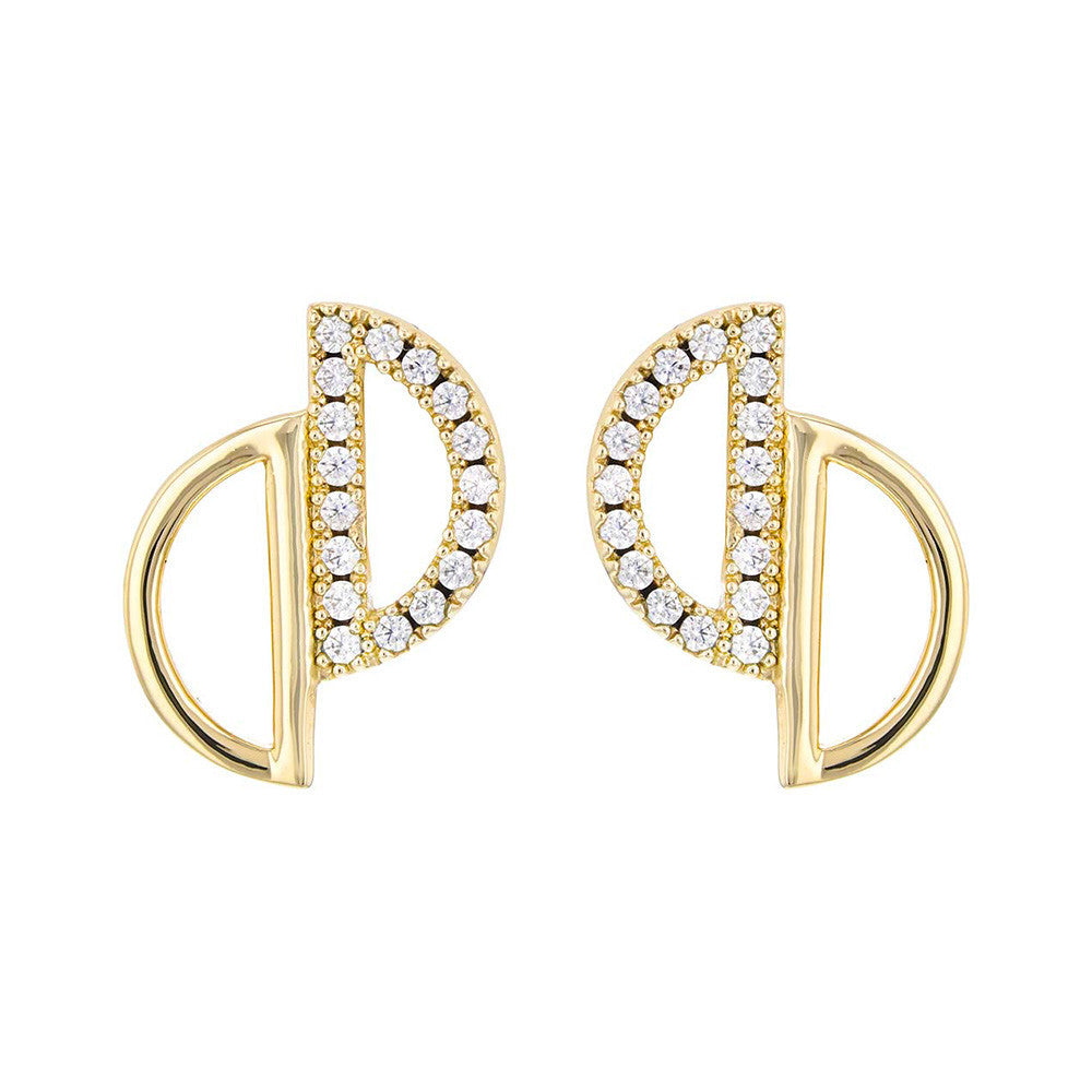 Boucles d'Oreilles Sully en Plaqué Or et Oxyde de Zirconium - 1