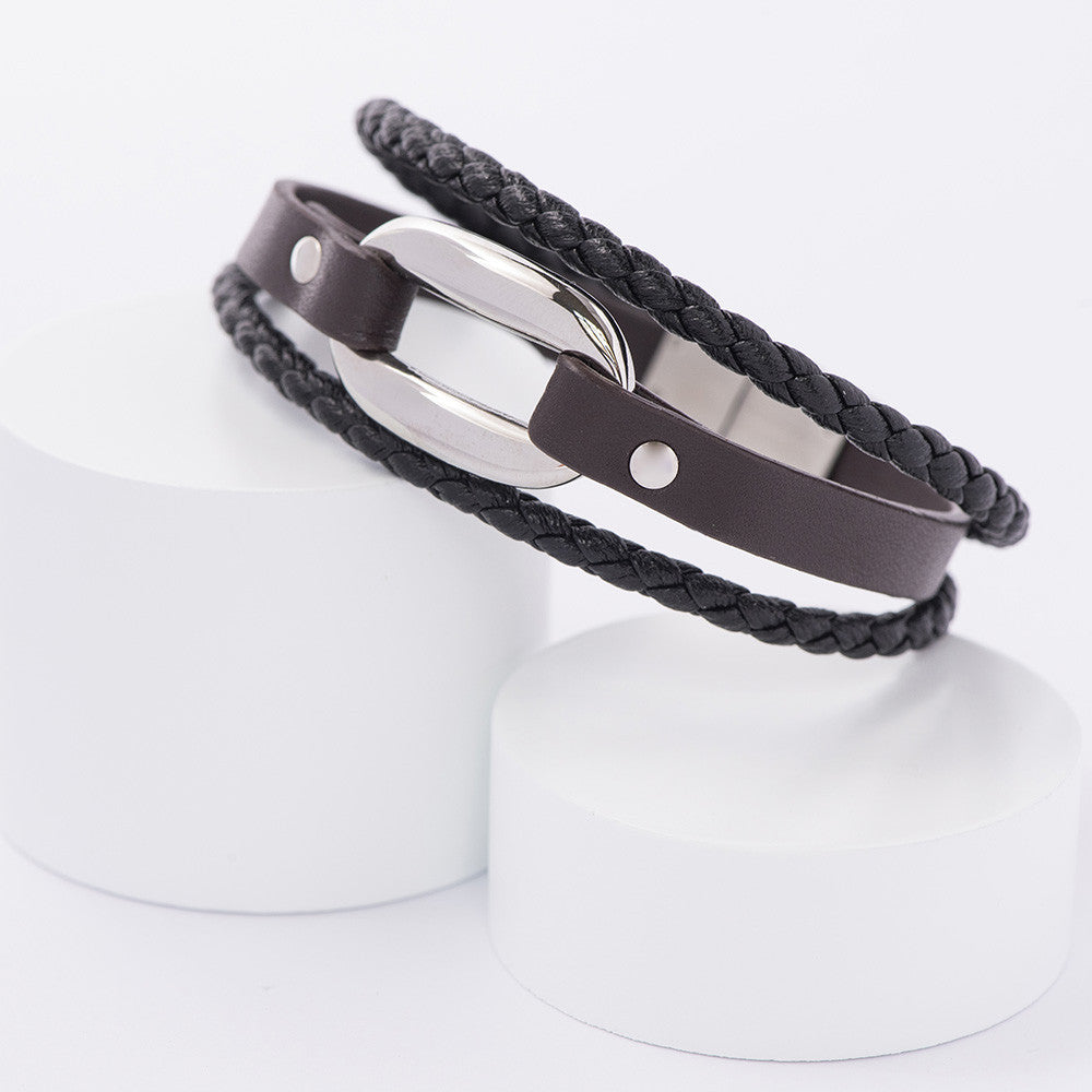 Bracelet en Acier et Onyx - 2