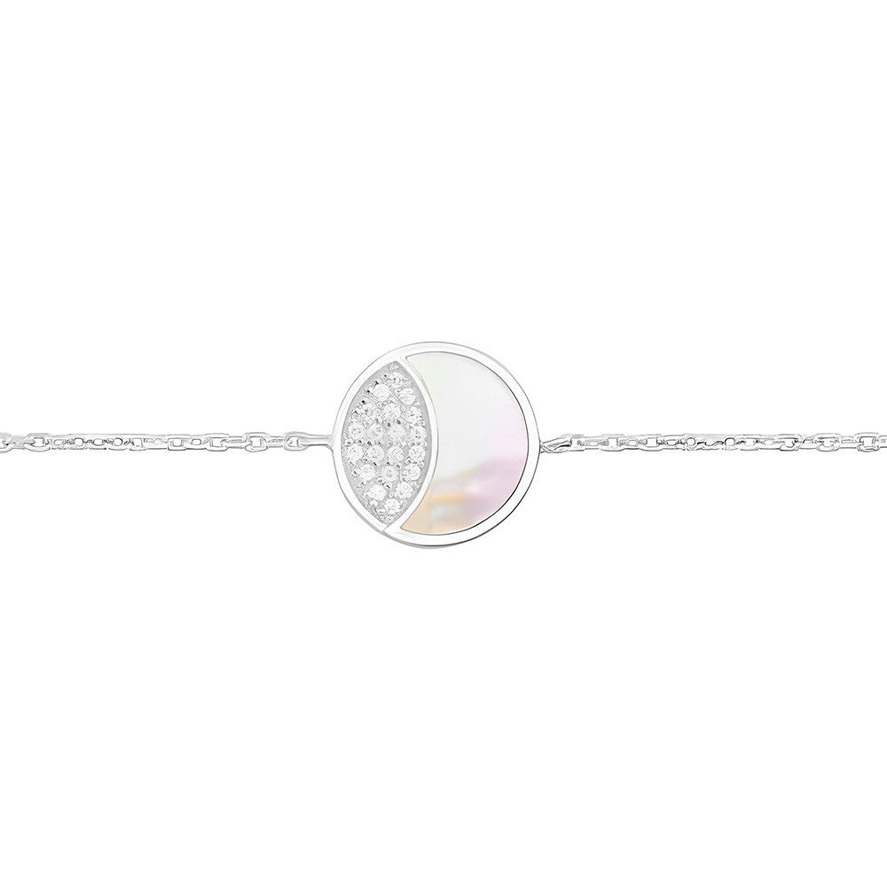 Bracelet en Argent, Oxyde de Zirconium et Nacre - 1