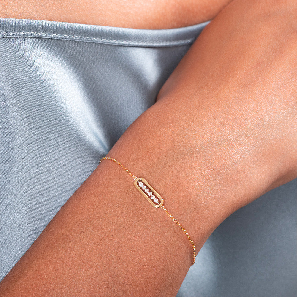 Bracelet en Or et Oxyde de Zirconium  - 2