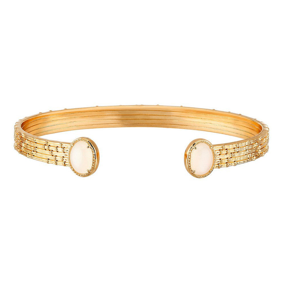 Bracelet en Plaqué Or et Pierre de Lune - 1