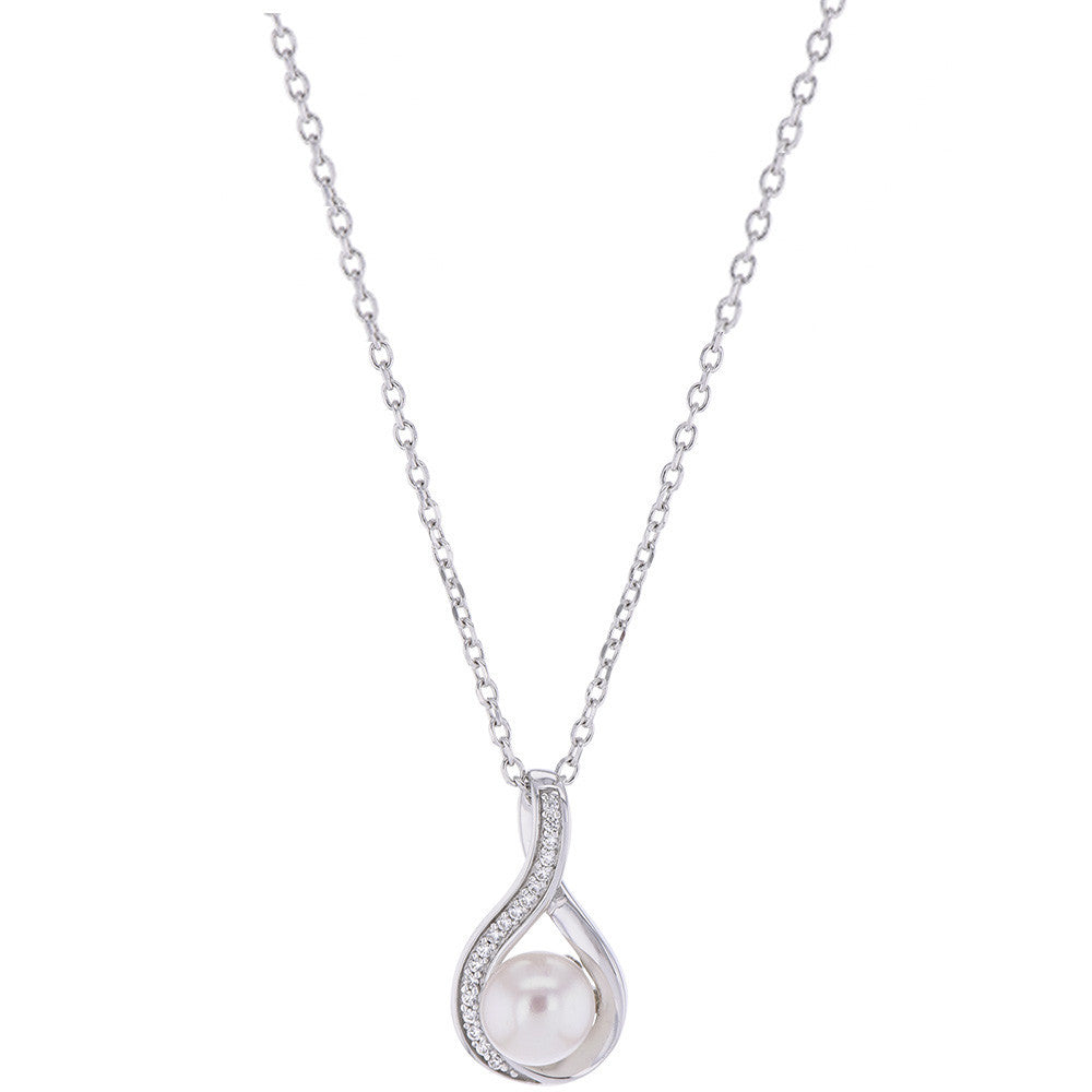 Collier en Argent, Perle de Culture Eau Douce et Oxyde de Zirconium - 1