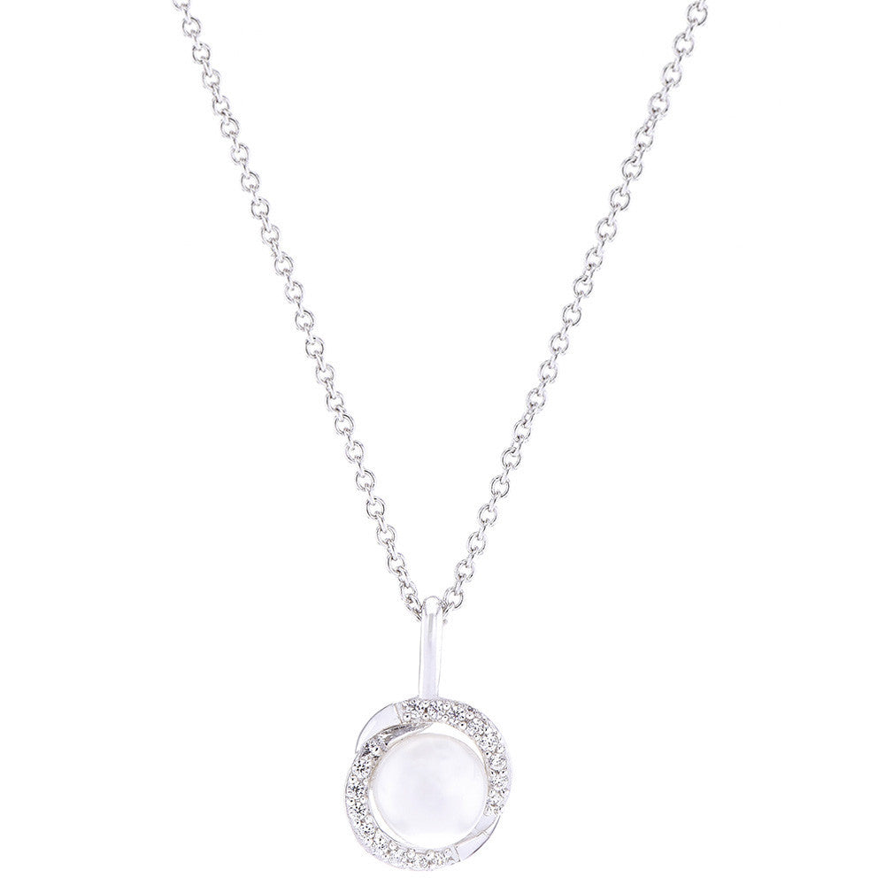 Collier en Argent, Perle de Culture Eau Douce et Oxyde de Zirconium - 1