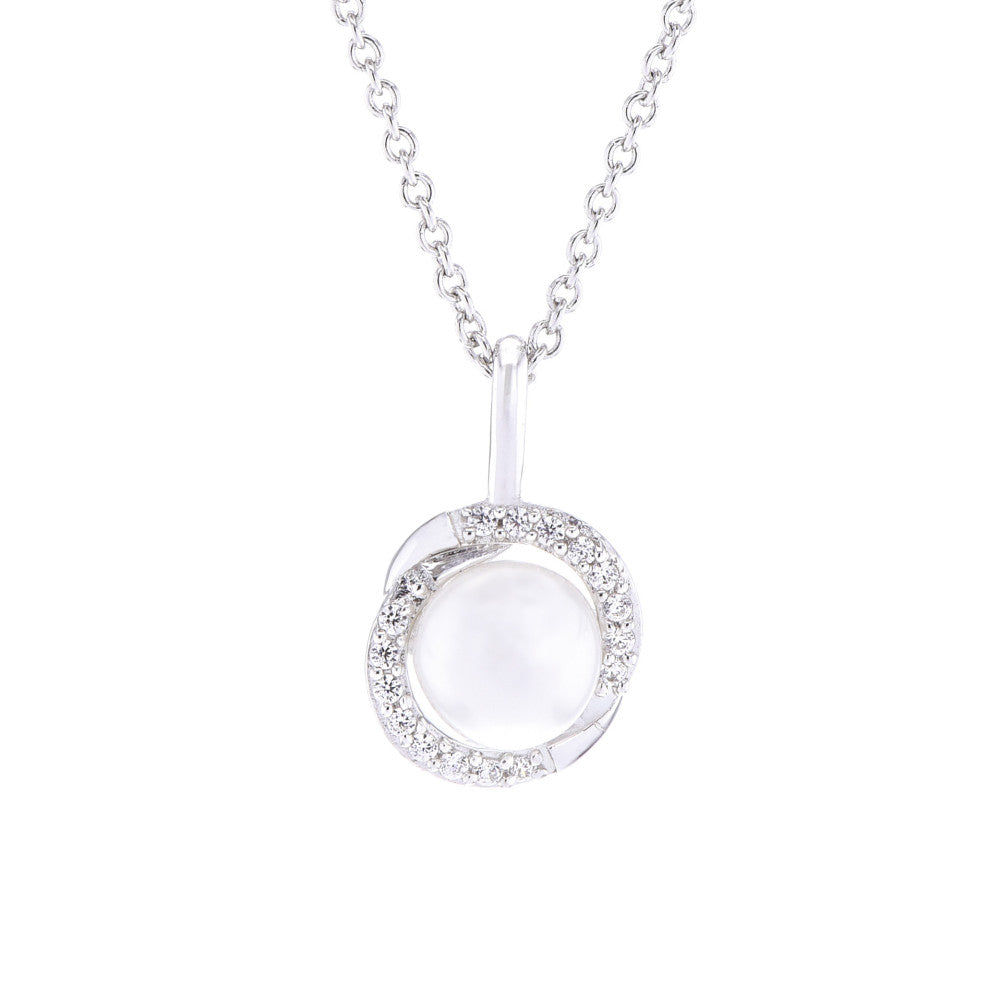 Collier en Argent, Perle de Culture Eau Douce et Oxyde de Zirconium - 2