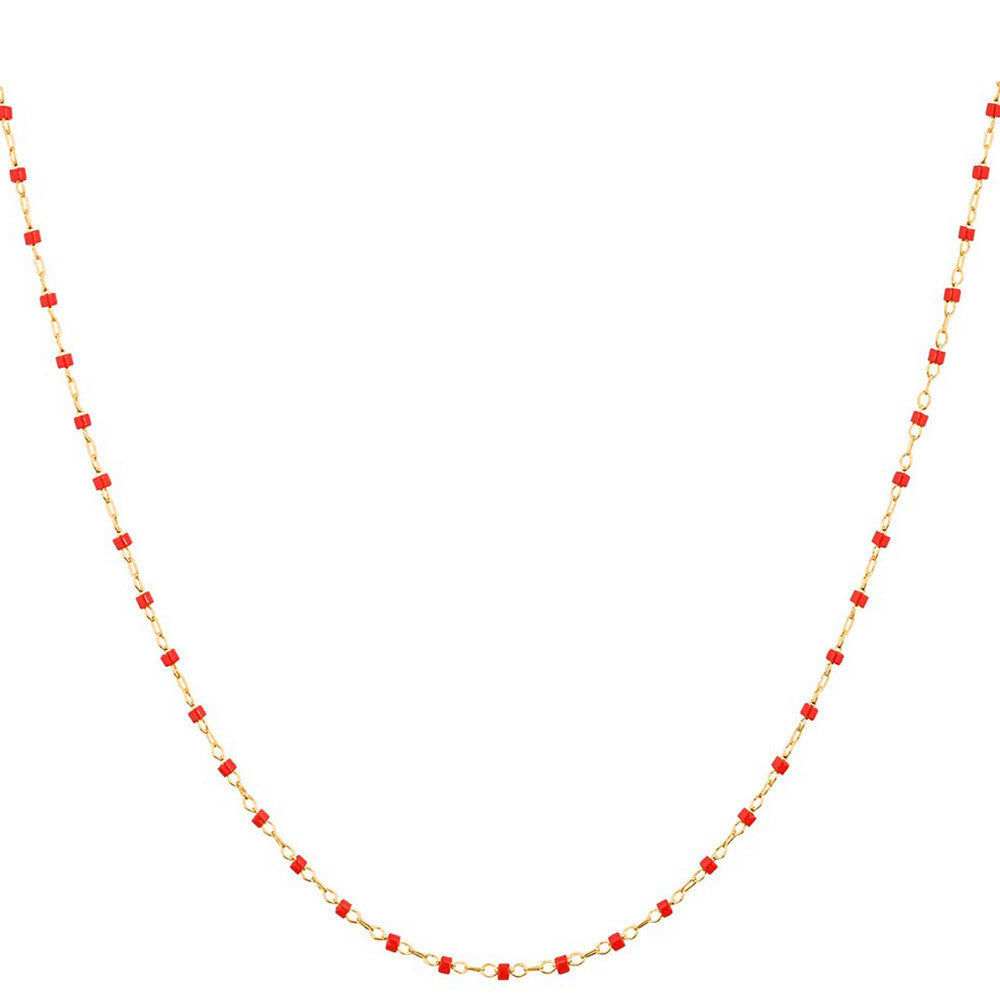 Collier en Plaqué Or et Perle de Verre - 1