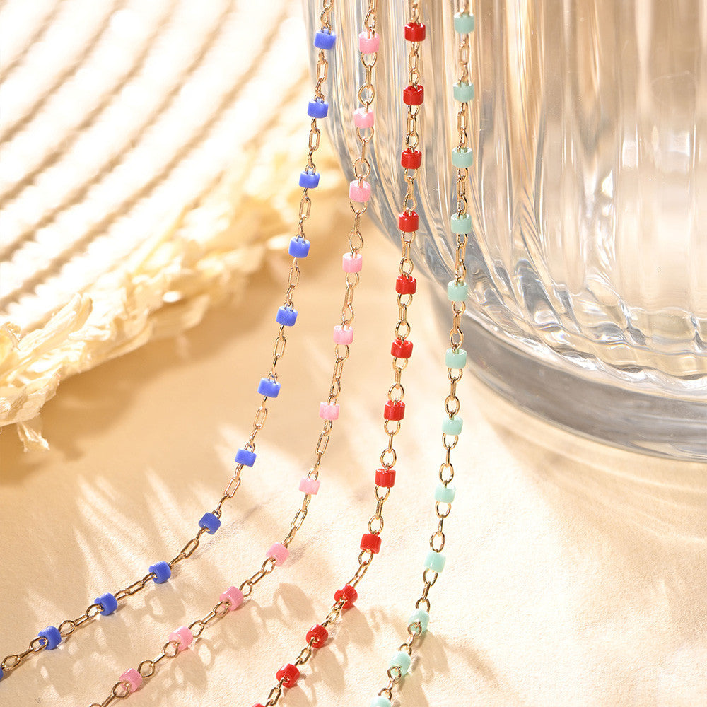 Collier en Plaqué Or et Perle de Verre - 2