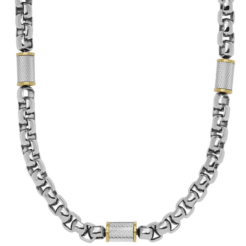 Collier Fossil Collection All Stacked Up en Acier - 1