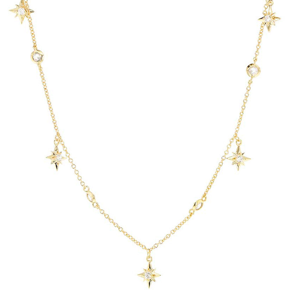 Collier Sully en Plaqué Or et Oxyde de Zirconium - 1