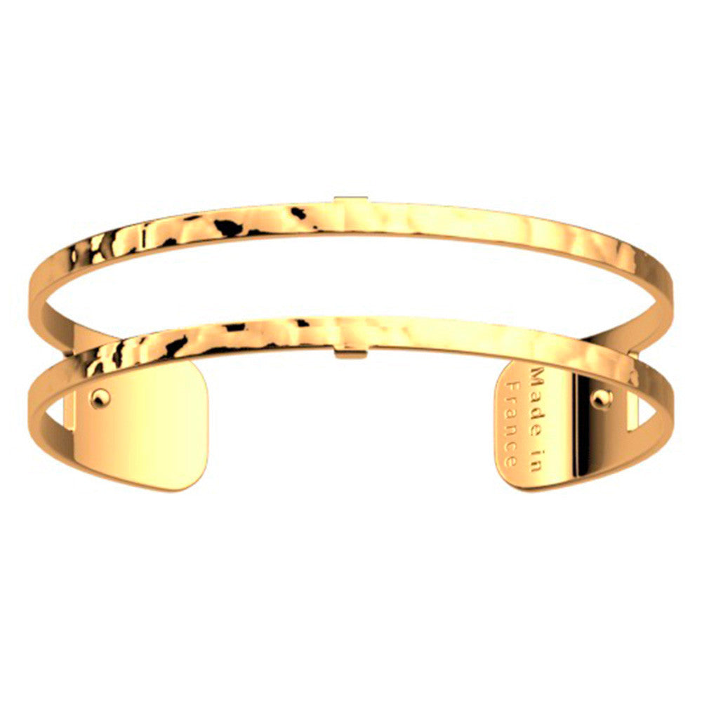 Manchette Les Georgettes Ligne Pure Martelée en Acier Doré 14 mm - 1