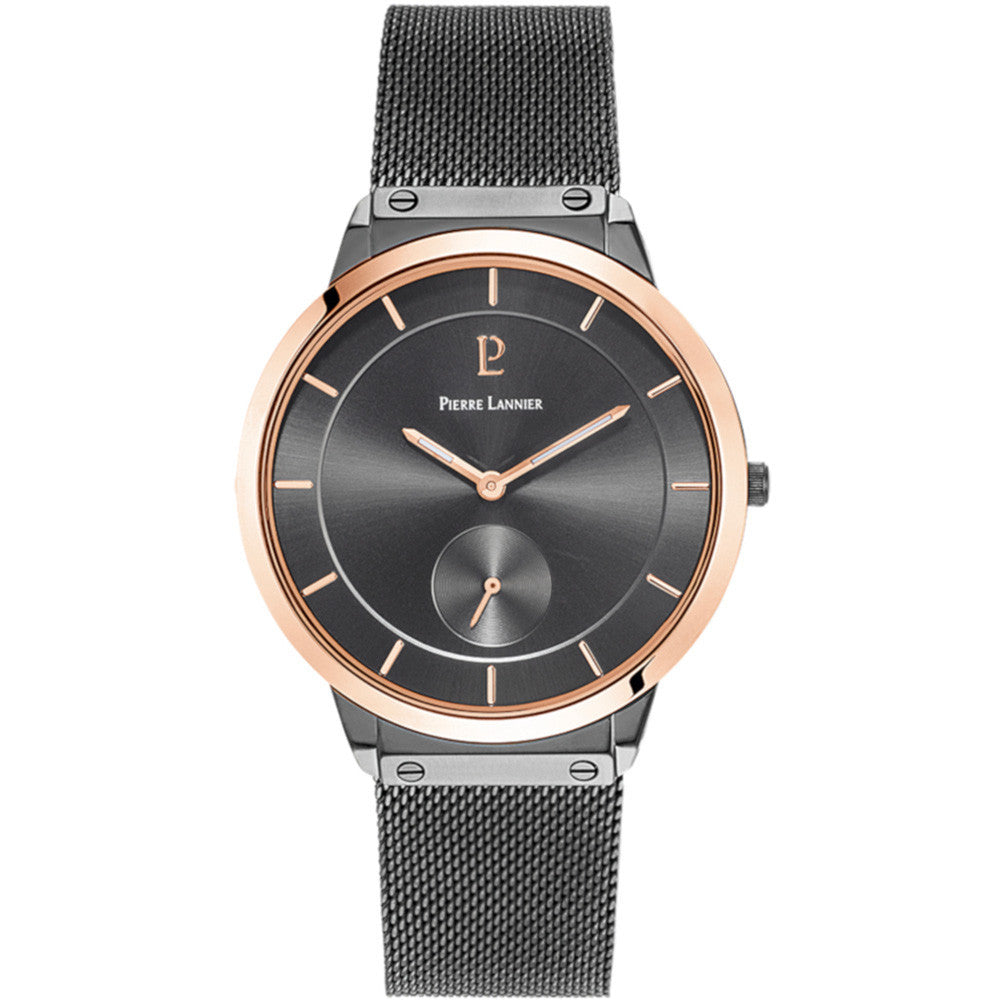 Montre Pierre Lannier en Cuir Gris - 1
