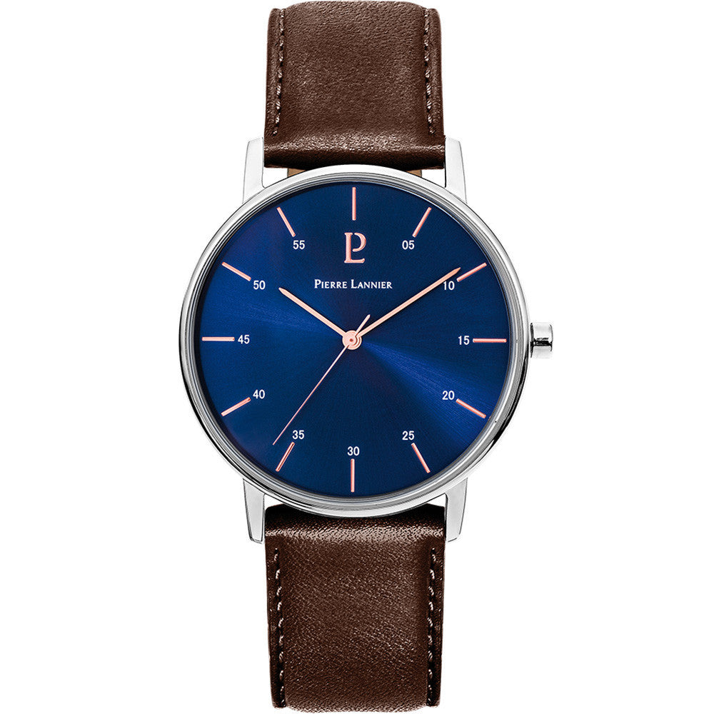 Montre Pierre Lannier en Cuir Marron - 1