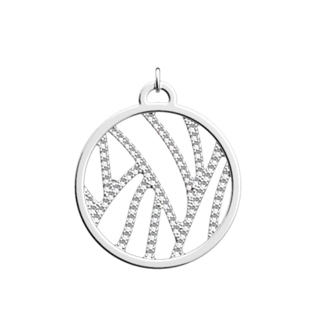 Pendentif Les Georgettes 25 mm en Laiton et Oxyde de Zirconium  - 1