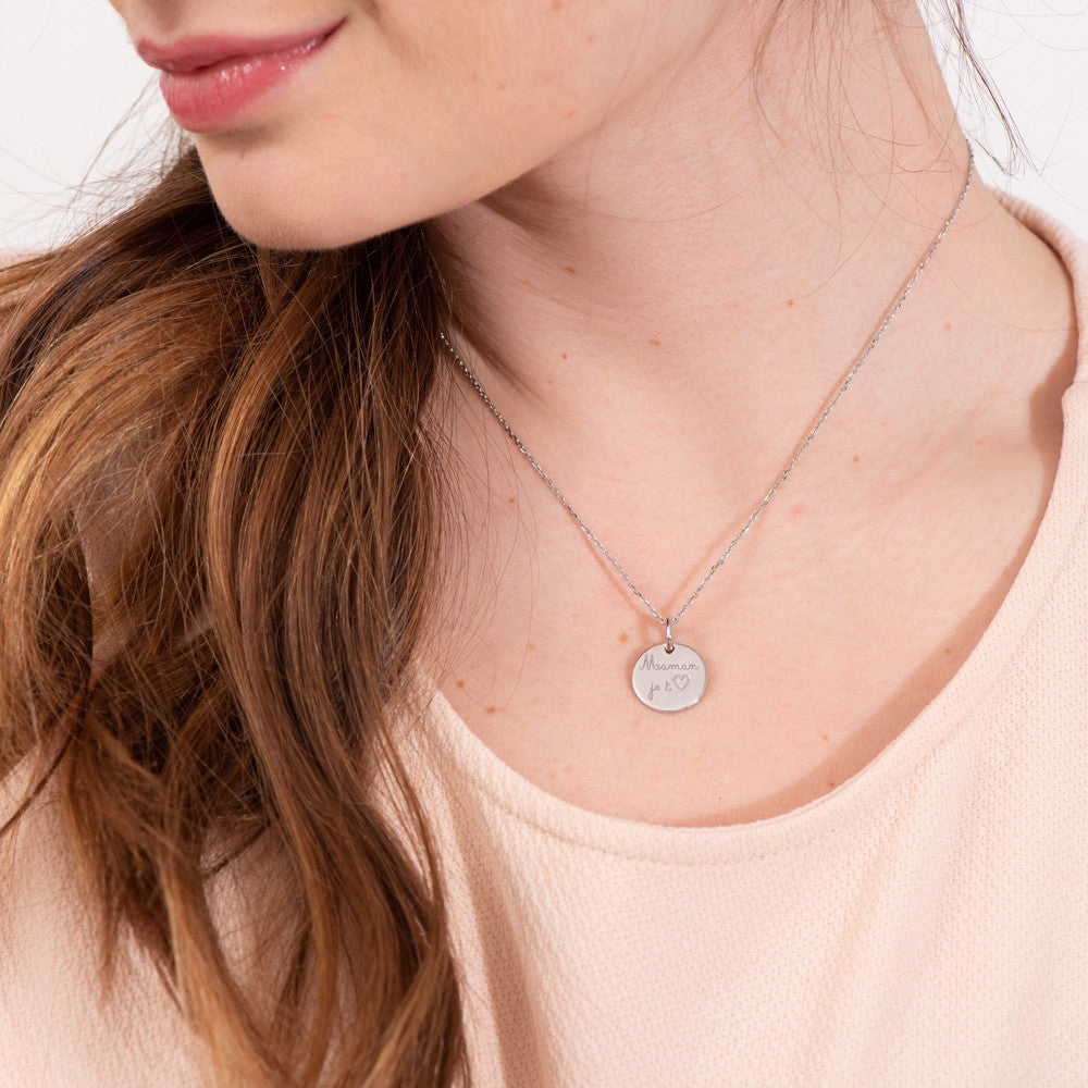 Pendentif Maman Je t'aime Argent - 2