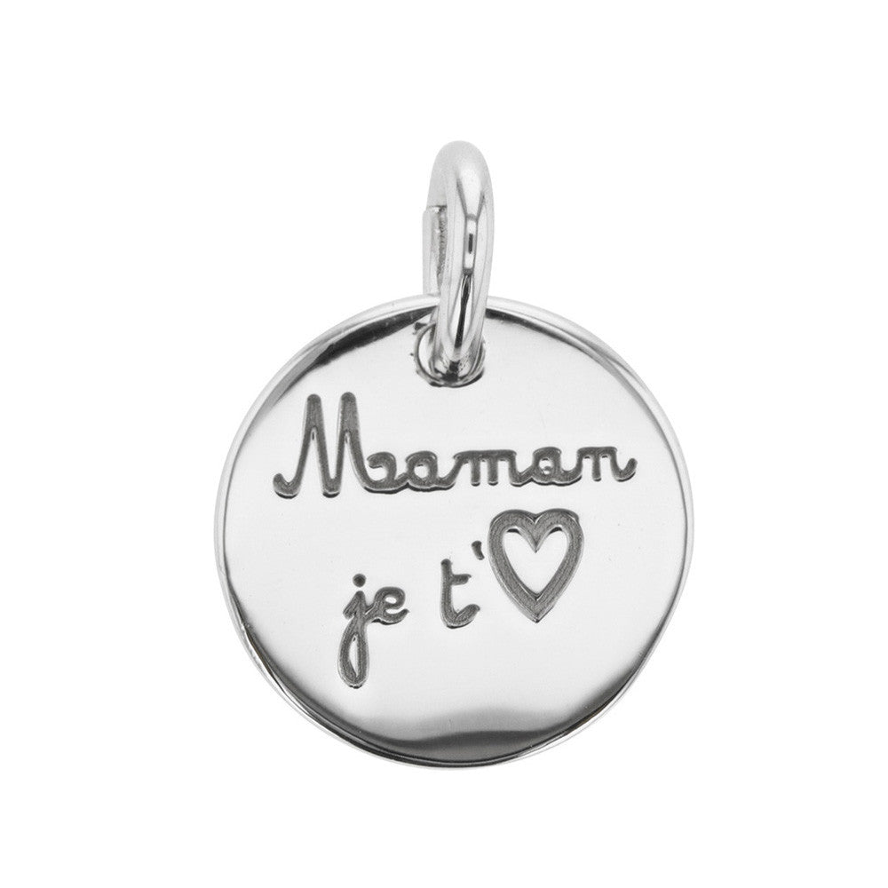 Pendentif Maman Je t'aime Argent - 1